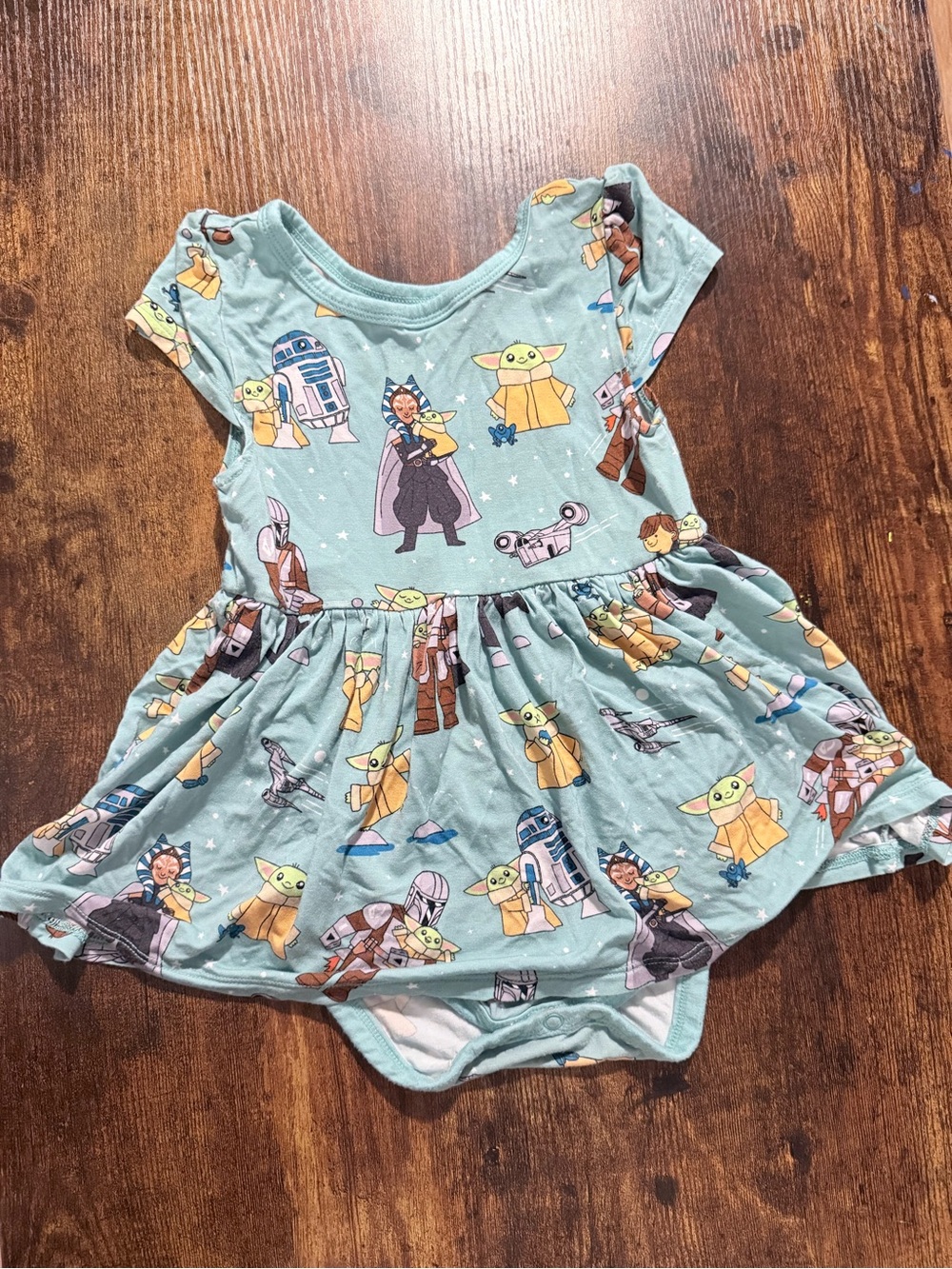 Little Sleepies Baby Girl Star Wars Character Skater Dress Bodysuit size 18-24mo